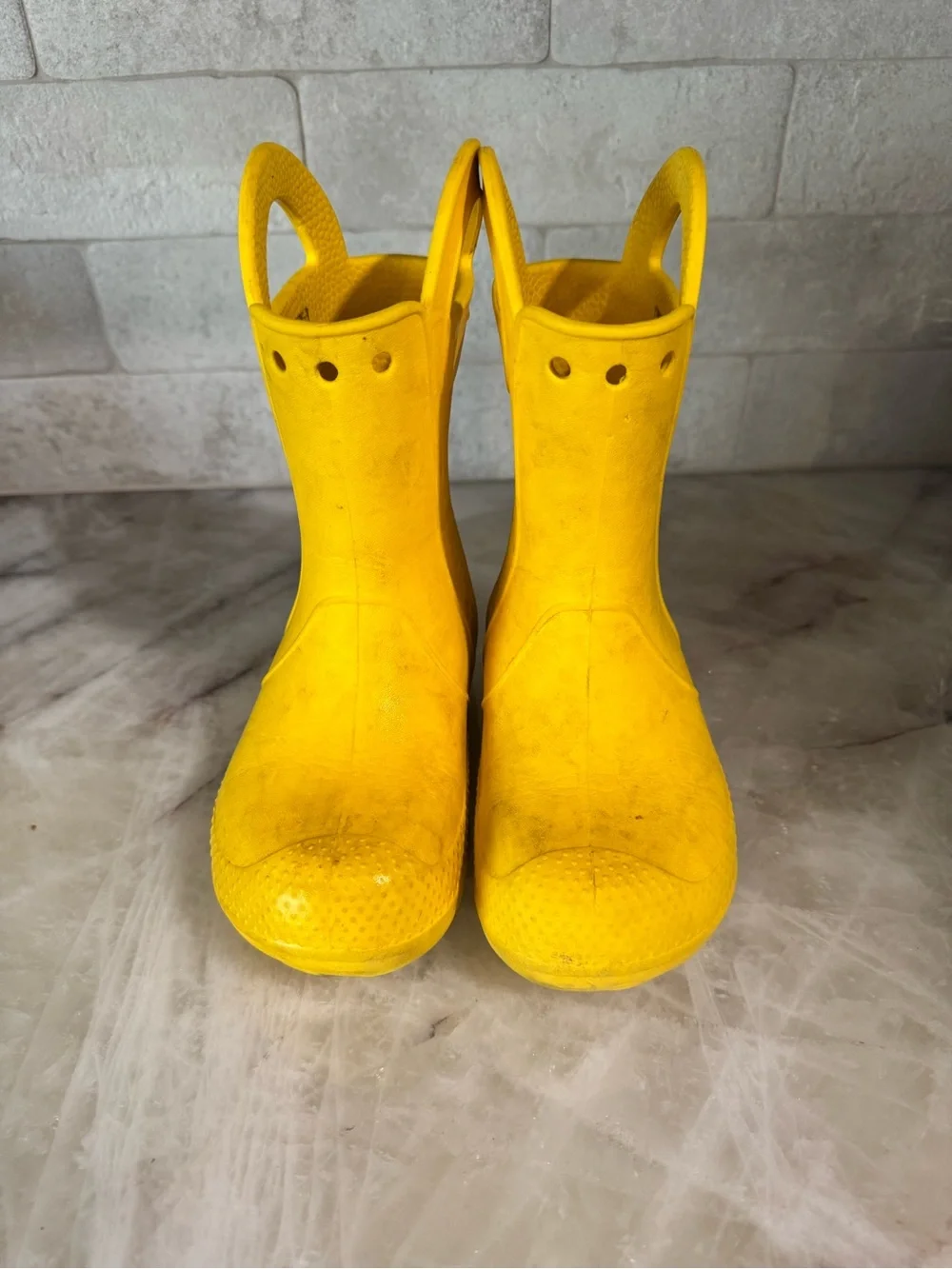 CROCS Kids Bright Yellow Pull-On Rain Boots